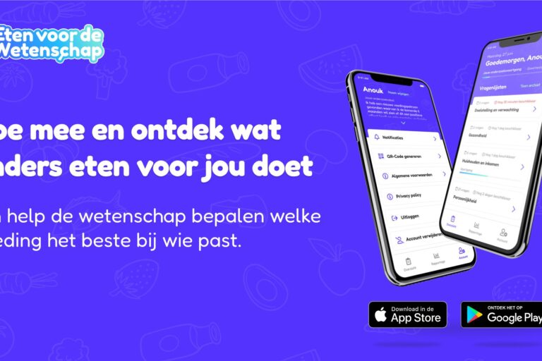 Download de app voor Eten voor de wetenschap