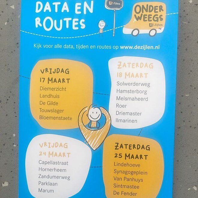 Feestroute van de foodtruck Buster voor Zorginstelling de Zijlen 50 jarig jubileum