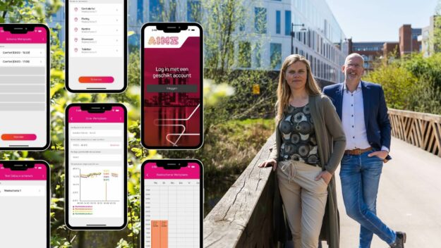 Piet Jan Bloem en Margriet de Jong van AIMZ staan buiten in een groene buurt