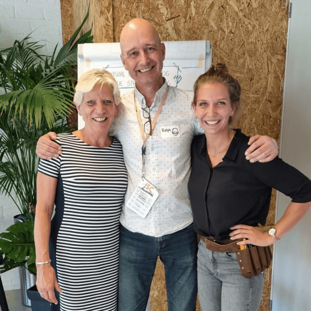 Will, Ralph en Babette op het int. Sketchnote Camp