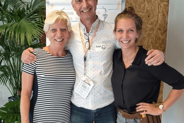 Will, Ralph en Babette op het int. Sketchnote Camp